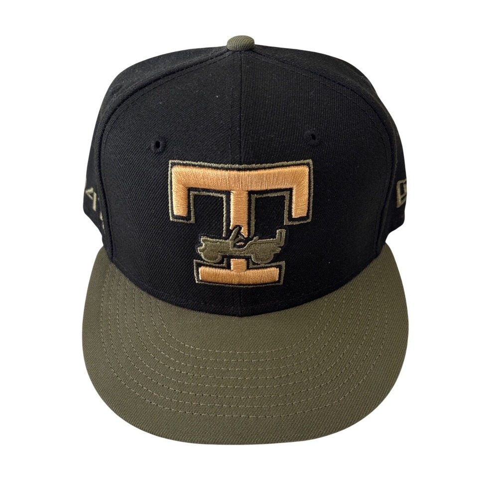New Era 59FIFTY Toledo Mud Hens Fitted Hat 7 3/8 Black Olive Green 419 Jeep